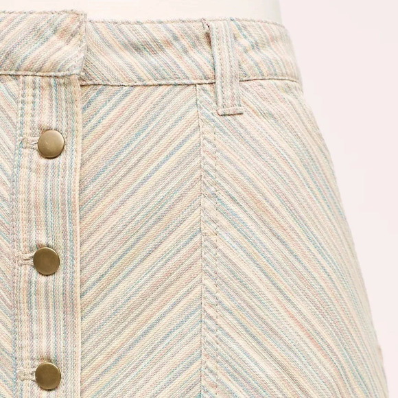 PILCRO AND THE LETTERPRESS by ANTHROPOLOGIE NWOT Chino Striped Skirt - Picture 4 of 11